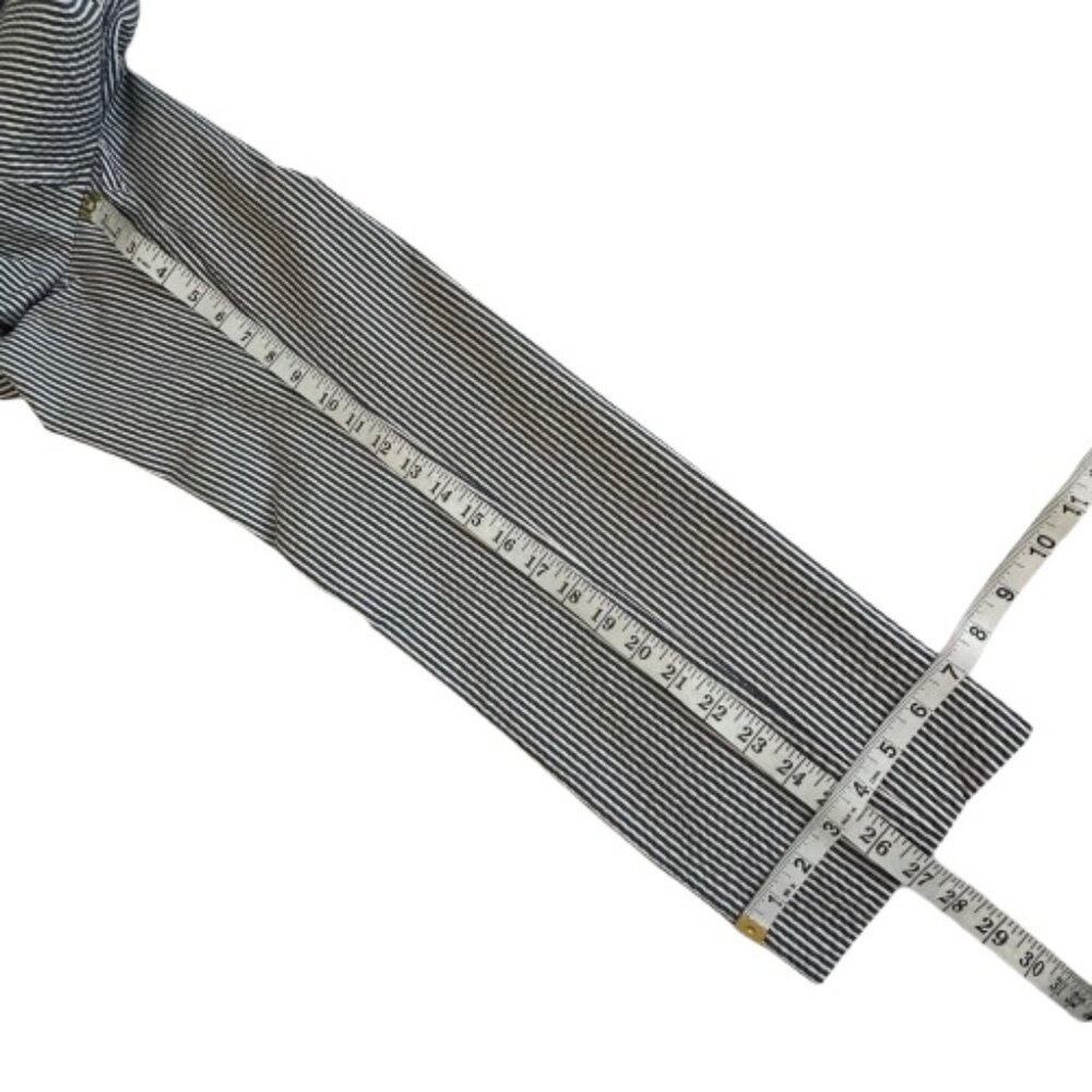 Ann Taylor Women' 6 Devin Fit Blue & White Striped Seersucker Cotton Capri Pants - Picture 10 of 13